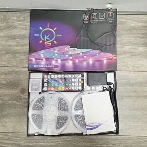 KS RGB LED Strip Lights 100ft 2x50ft Music Sync Color Changing with Remote 44 ke